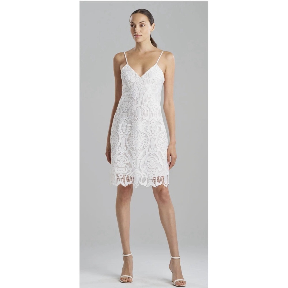 NATORI SUZANI LACE Slip Dress. Size 10. White